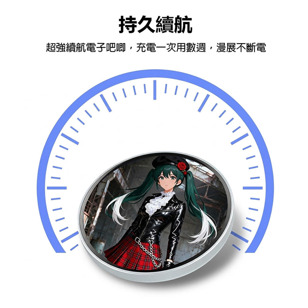 EG-1 吧唧迷你顯示屏(動態胸章 動漫追星 粉絲應援 1.85吋觸控螢幕 長待機 卡通徽章 電子吧唧)